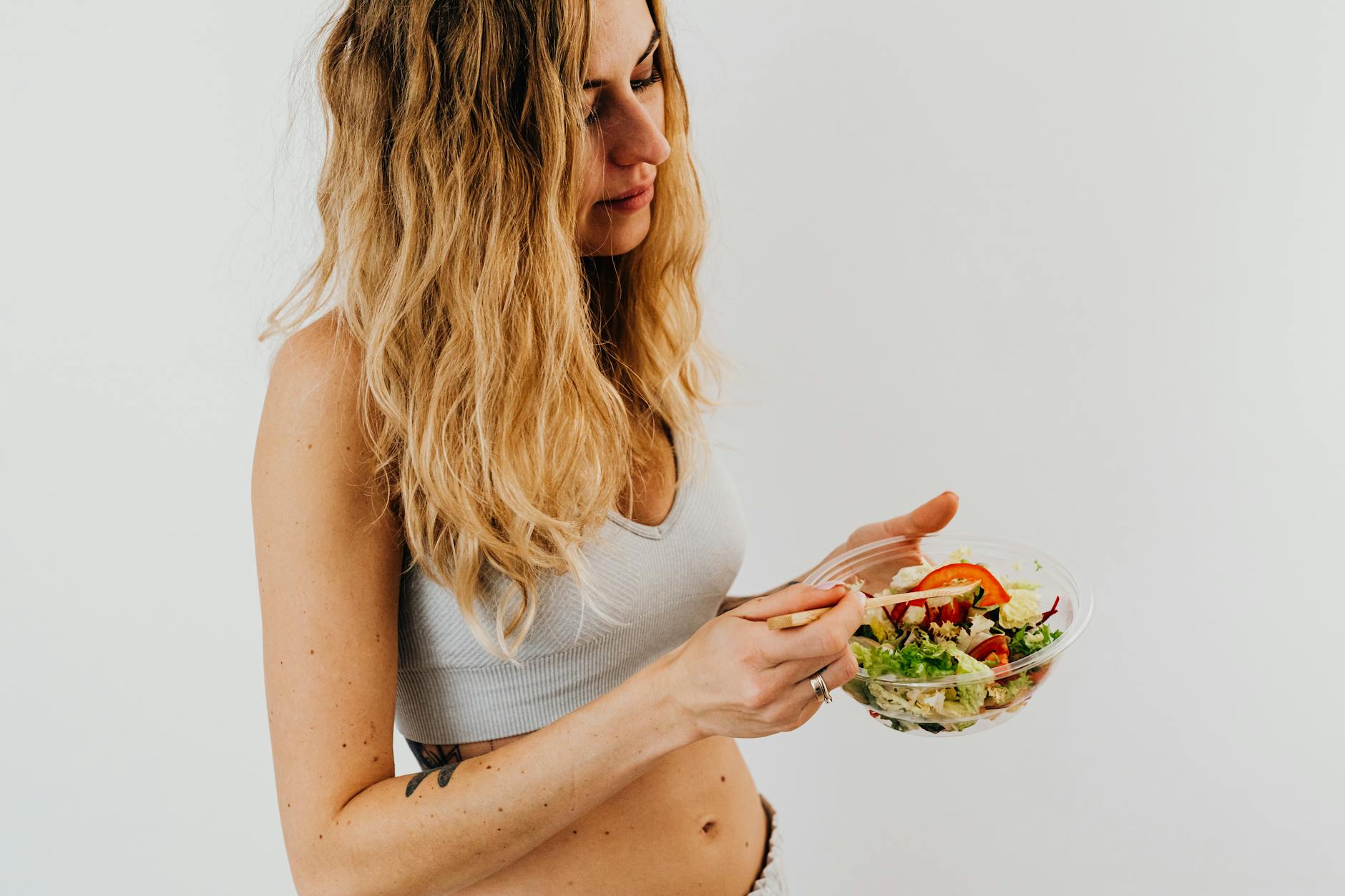 Woman with healthy food